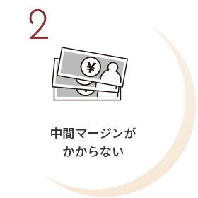 中間マージンがかからない